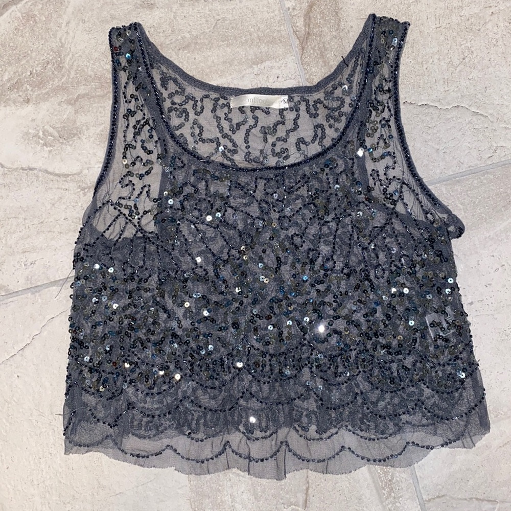 Millau beaded cropped tank M